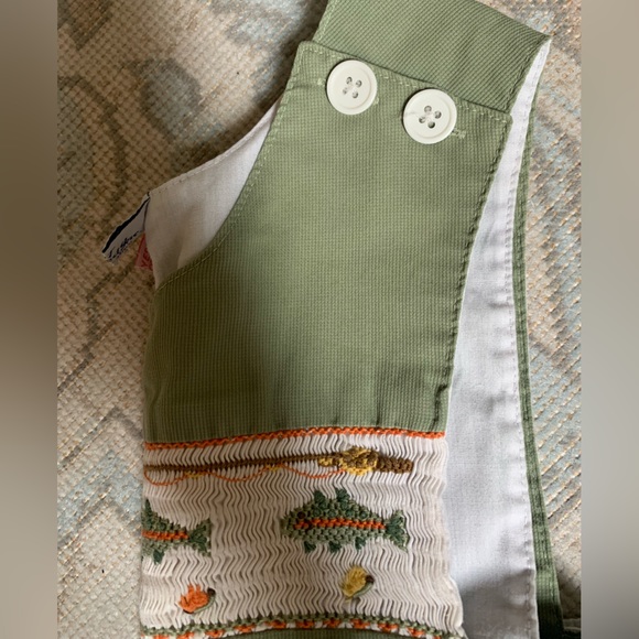 🎣 Smocked Fish John John - 12 months - Picture 4 of 9